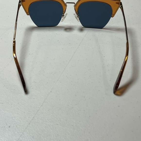 Rag & Bone Del Ray Geometric Orange Gold SOLD OUT Rimless Sunglasses - Picture 7 of 11